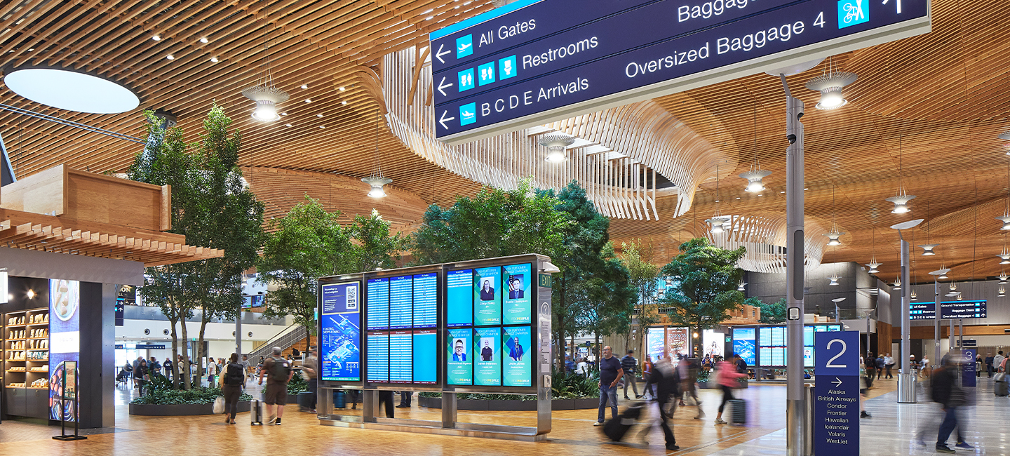 Portland International Airport upgrades its display network with LG solutions.